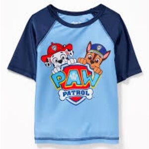 NWT Nick Jr Old Navy Paw Patrol Swim Rashguard Top Shirt Toddler Blue 18-24m UPF